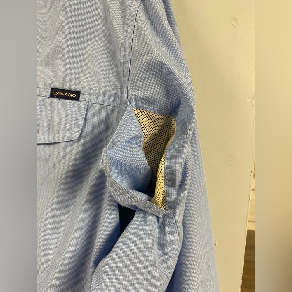 ExOfficio Womens Buzz Off Insect Shield Long Sleeve Shirt Lt Blue Size Medium - Picture 5 of 7